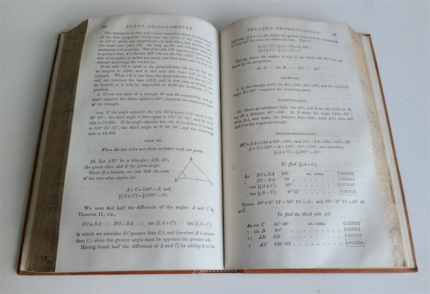 1861 ELEMENTS of GEOMETRY & TRIGONOMETRY from LEGENDRE WORKS antique in ENGLISH