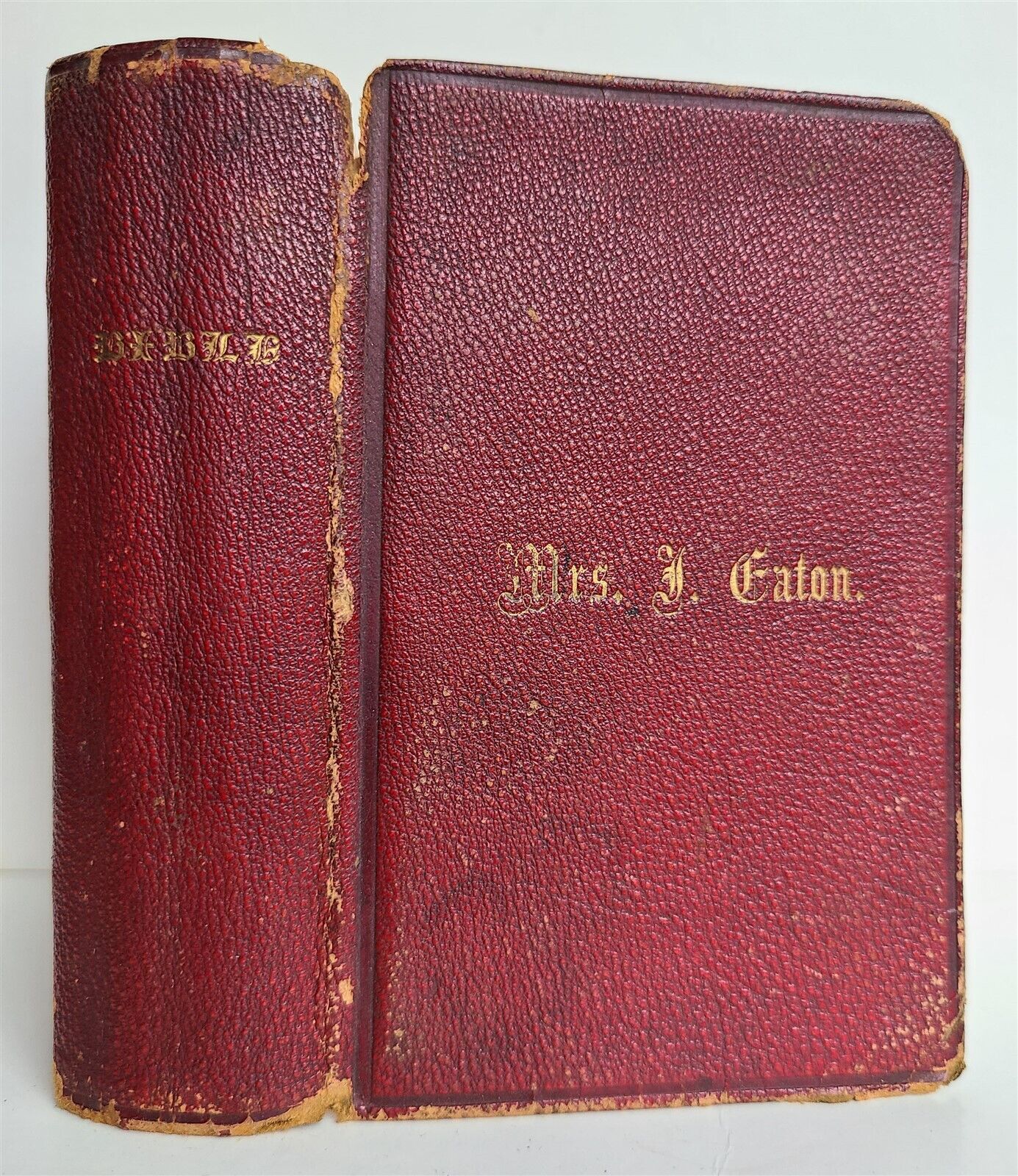 1866 BIBLE in ENGLISH ANTIQUE OLD & NEW TESTAMENTS Americana WALLET STYLE