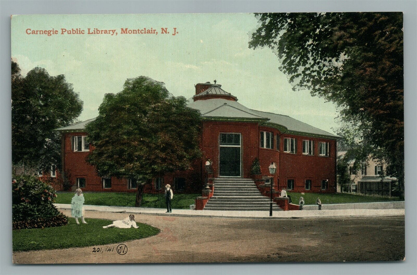 MONTCLAIR NJ CARNEGIE PUBLIC LIBRARY ANTIQUE POSTCARD