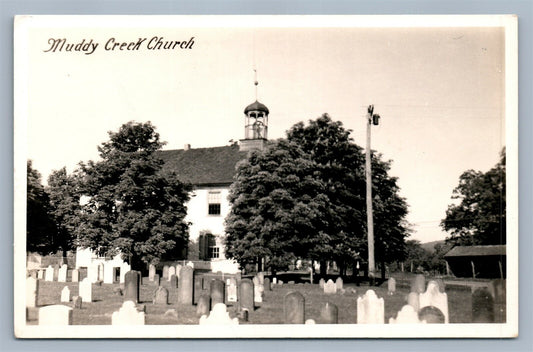 MUDDY CREEK CHURCH & CEMETERY MO VINTAGE REAL PHOTO POSTCARD RPPC