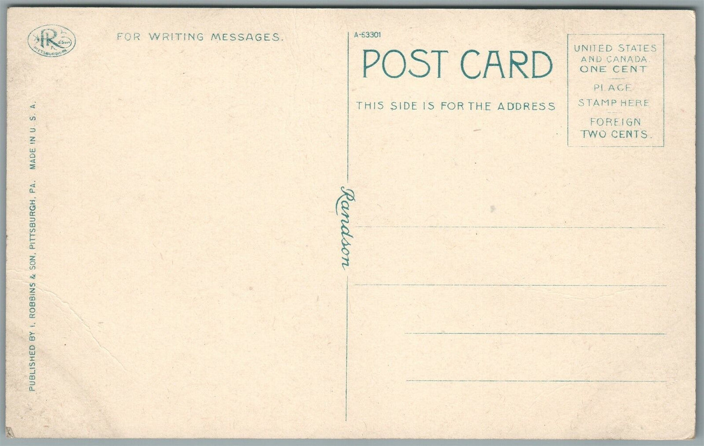 ALTOONA PA LAKEMONT PARK ANTIQUE POSTCARD