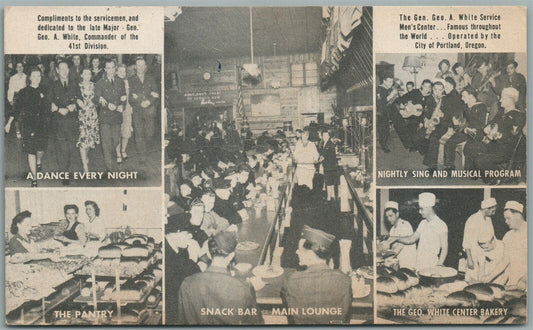 GENERAL GEO. A. WHITE SERVICE MEN'S CENTER VINTAGE POSTCARD