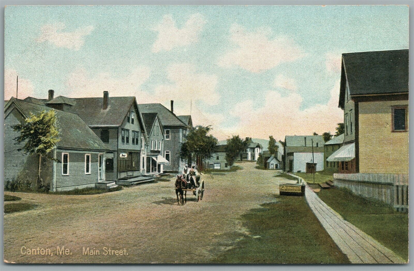 CANTON ME MAIN STREET ANTIQUE POSTCARD