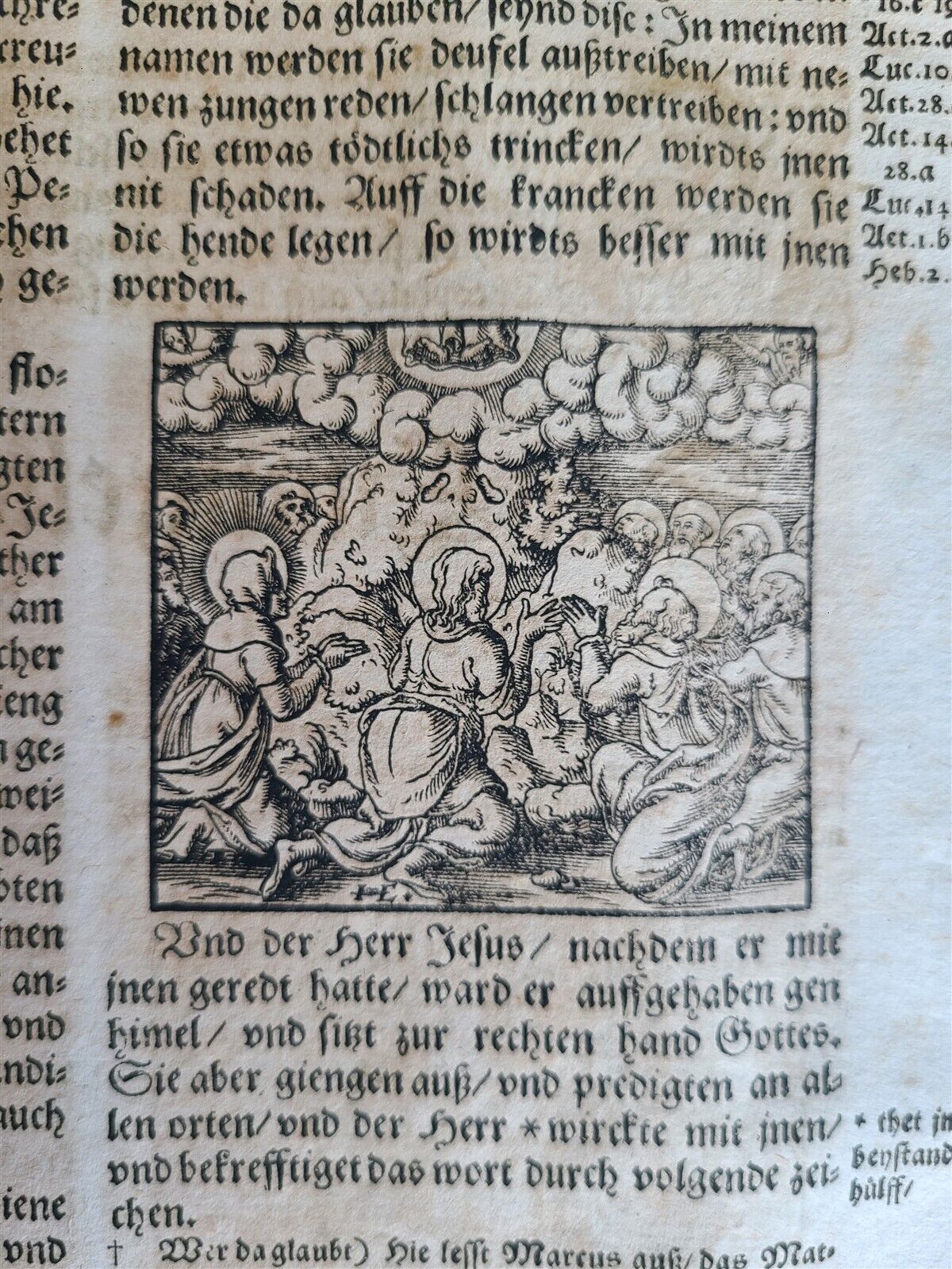 1597 BIBLE ILLUSTRATED by JM Bocksberger & Jost Amman FOLIO antique GERMAN