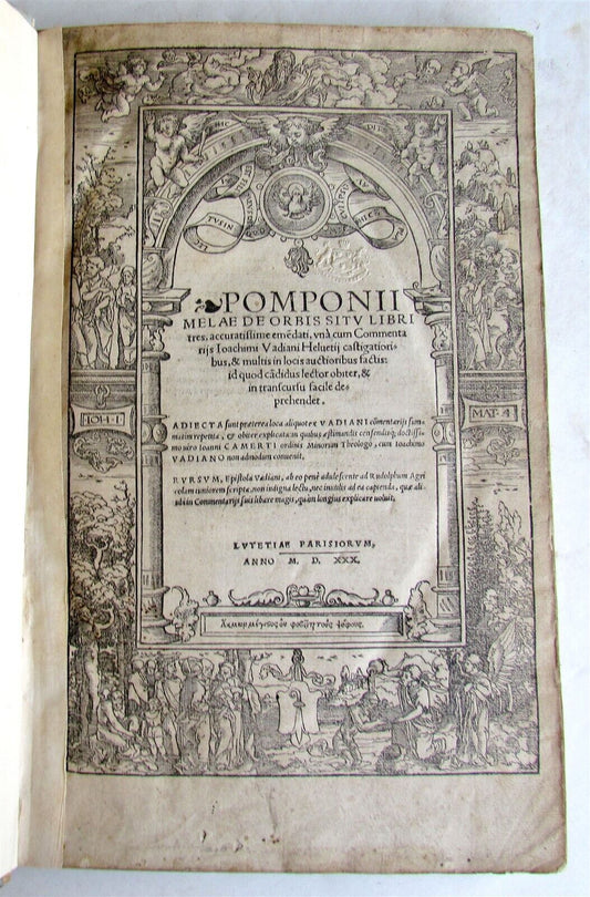 1530 Pomponius Mela De Orbis Situ Libri Tres ANTIQUE in LATIN folio GEOGRAPHY