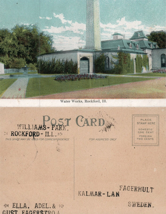 ROCKFORD ILL WATER WORKS ANTIQUE POSTCARD