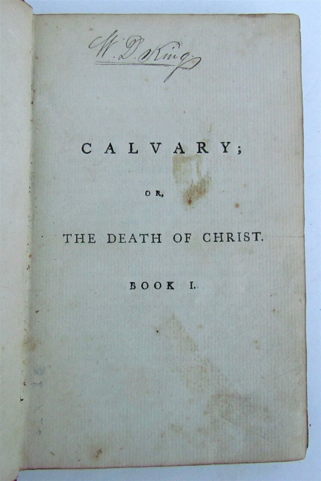 1796 CALVARY or DEATH OF CHRIST A POEM by RICHARD CUMBERLAND antique AMERICANA