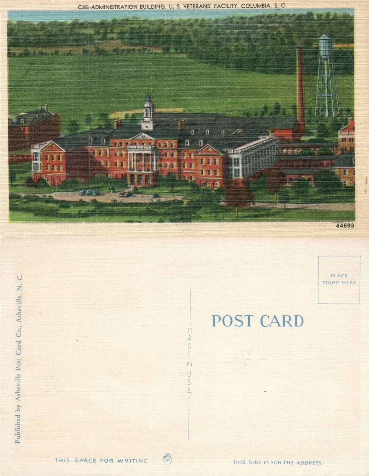 COLUMBIA S.C. US VETERAN'S FACILITY VINTAGE POSTCARD