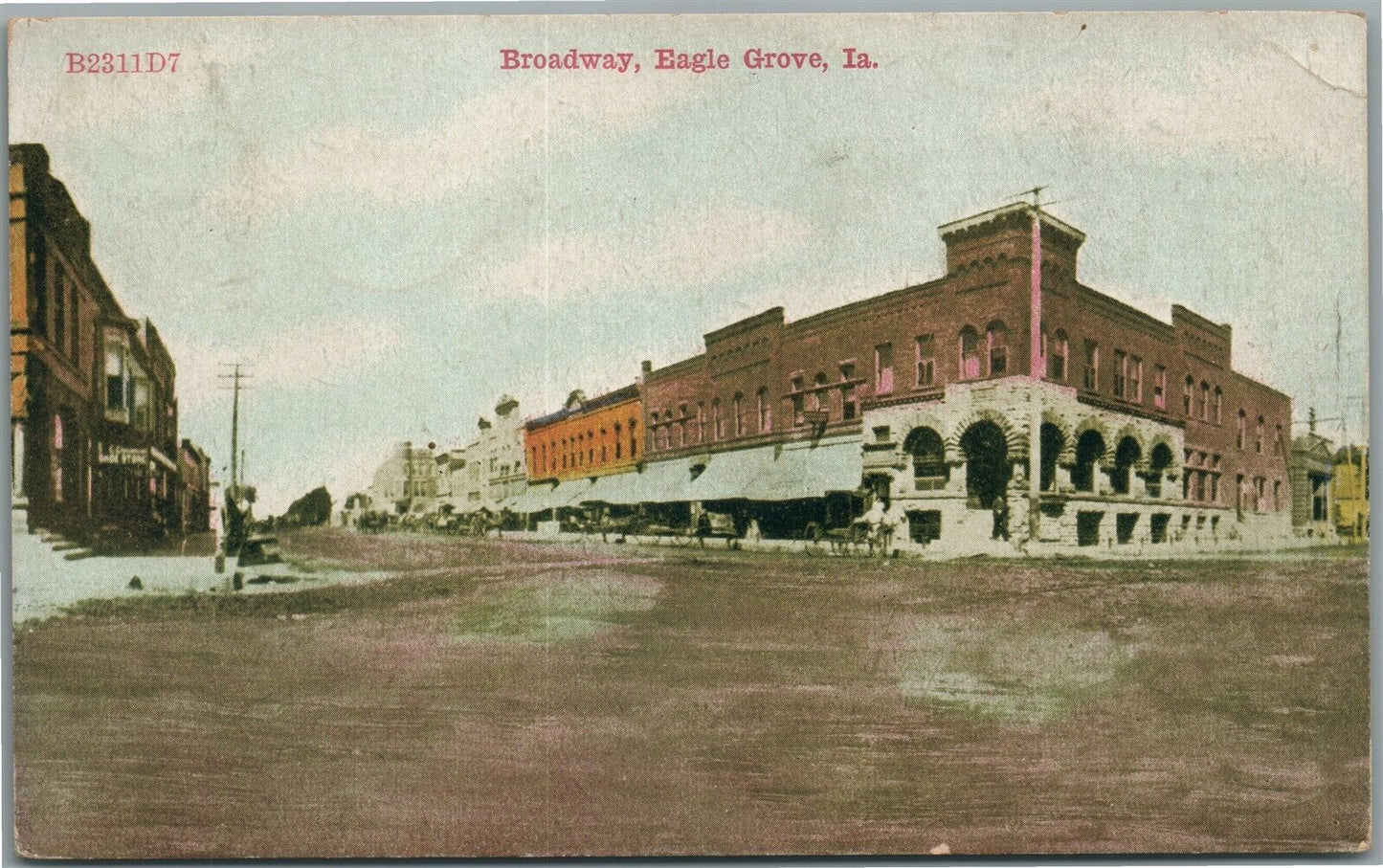 EAGLE GROVE IA BROADWAY ANTIQUE POSTCARD