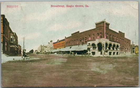 EAGLE GROVE IA BROADWAY ANTIQUE POSTCARD