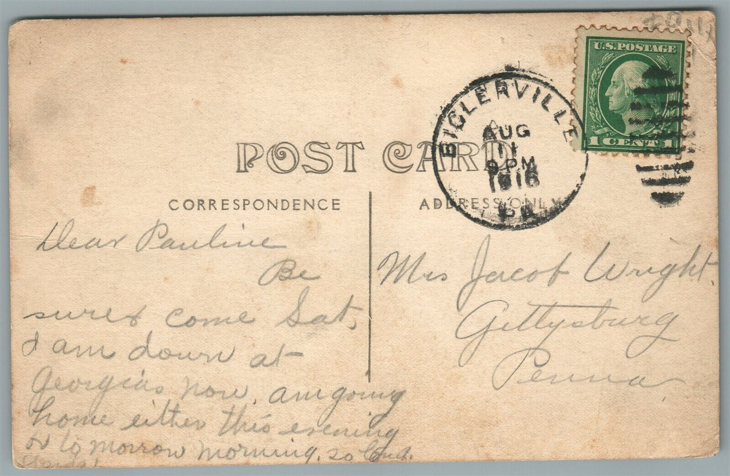 BIGLERVILLE PA COLD STORAGE PLANT ANTIQUE REAL PHOTO POSTCARD RPPC