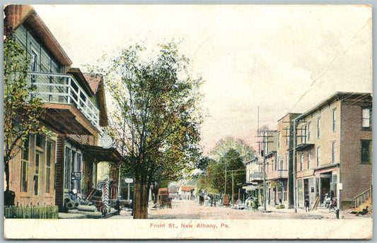 NEW ALBANY PA FRONT STREET ANTIQUE POSTCARD