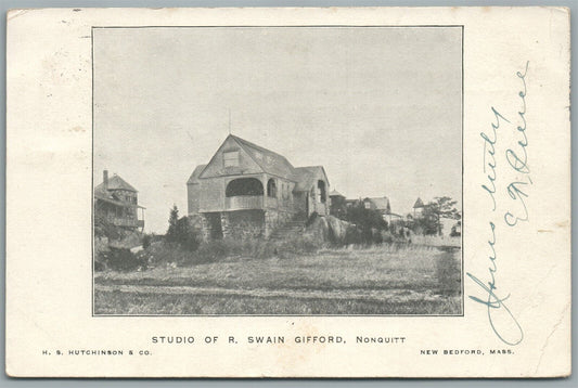 NONQUITT MA STUDIO of R. SWAIN GIFFORD ANTIQUE POSTCARD