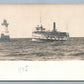 LAKE BLUFF NY LIGHTHOUSE ANTIQUE REAL PHOTO POSTCARD RPPC