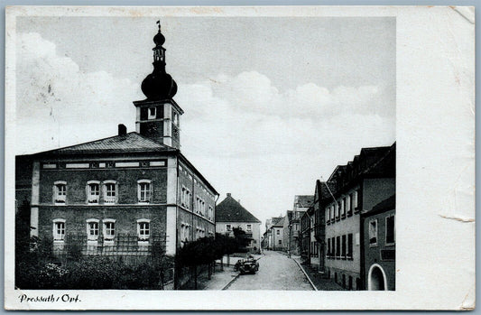 PRESSATH GERMANY STREET SCENE VINTAGE REAL PHOTO POSTCARD RPPC w/ STAMP