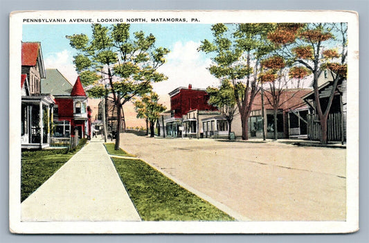 MATAMORAS PA PENNSYLVANIA AVENUE ANTIQUE POSTCARD