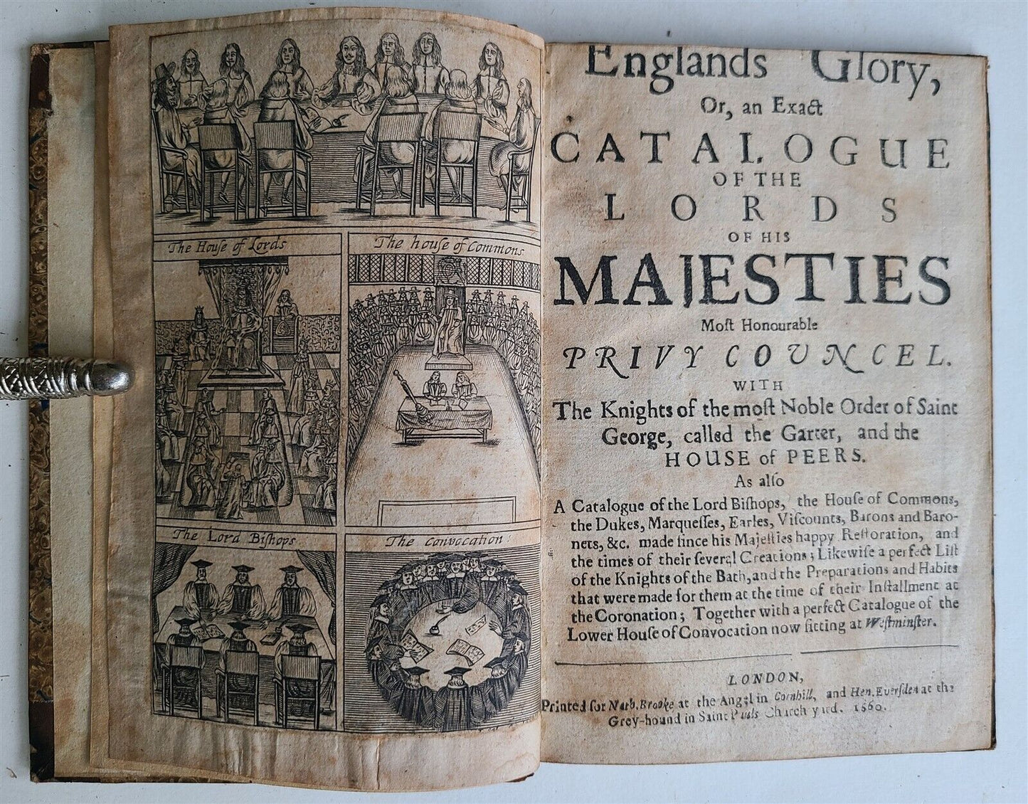 1660 ENGLANDS GLORY or CATALOGUE of LORDS of HIS MAJESTIES PRIVY COUNCEL antique