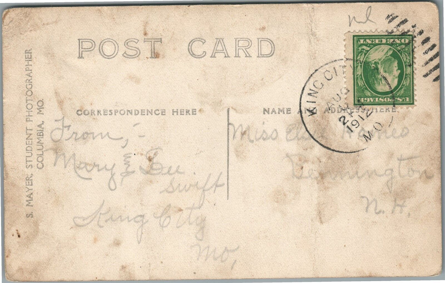 FAMILY COUPLE in HORSE DRAWN WAGON ANTIQUE REAL PHOTO POSTCARD RPPC