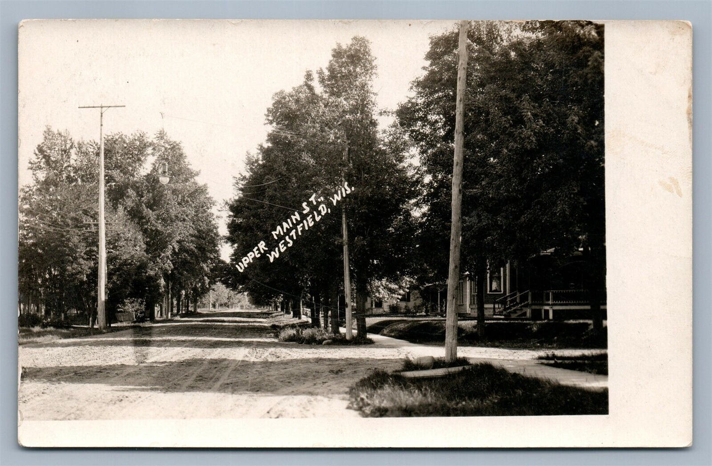 WESTFIELD WI UPPER MAIN STREET ANTIQUE REAL PHOTO POSTCARD RPPC