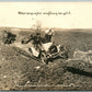 CARS CHASING RABBIT EXAGGERATED ANTIQUE REAL PHOTO POSTCARD RPPC