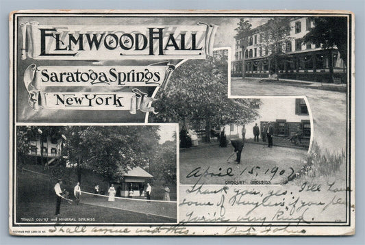 SARATOGA SPRINGS NY ELMWOOD HALL ANTIQUE POSTCARD
