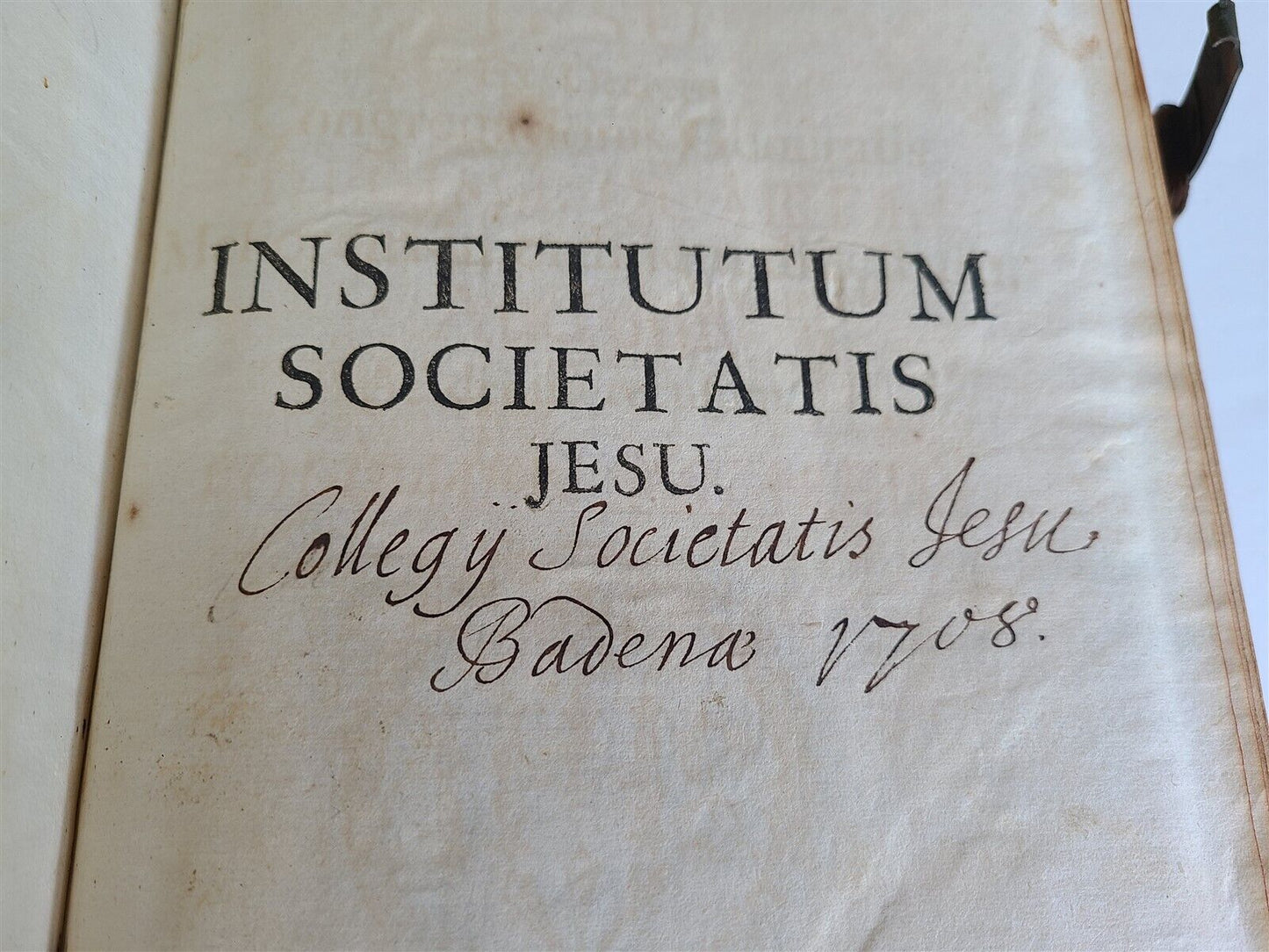 1705 REGULATIONS of JESUIT ORDER PIGSKIN BOUND FOLIO PRINTED IN PRAGUE antique