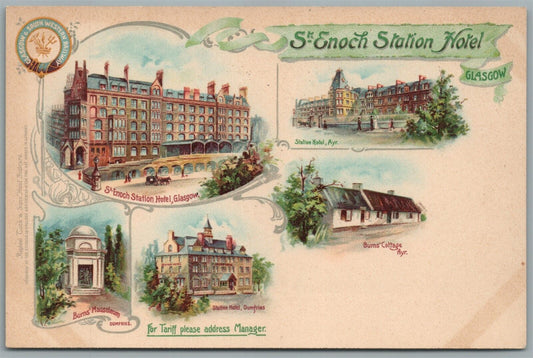 SCOTLAND GLASGOW ST.ENOCH STATION HOTEL ANTIQUE POSTCARD