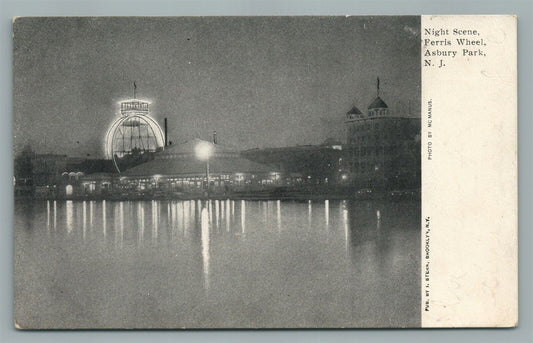 ASBURY PARK NJ FERRIS WHEEL ANTIQUE POSTCARD