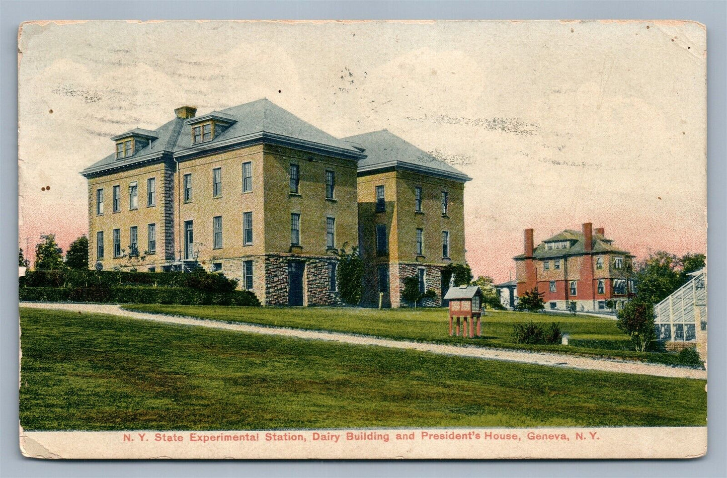 GENEVA NY STATE EXPERIMENTAL STATION DAIRY BUILDING ANTIQUE POSTCARD