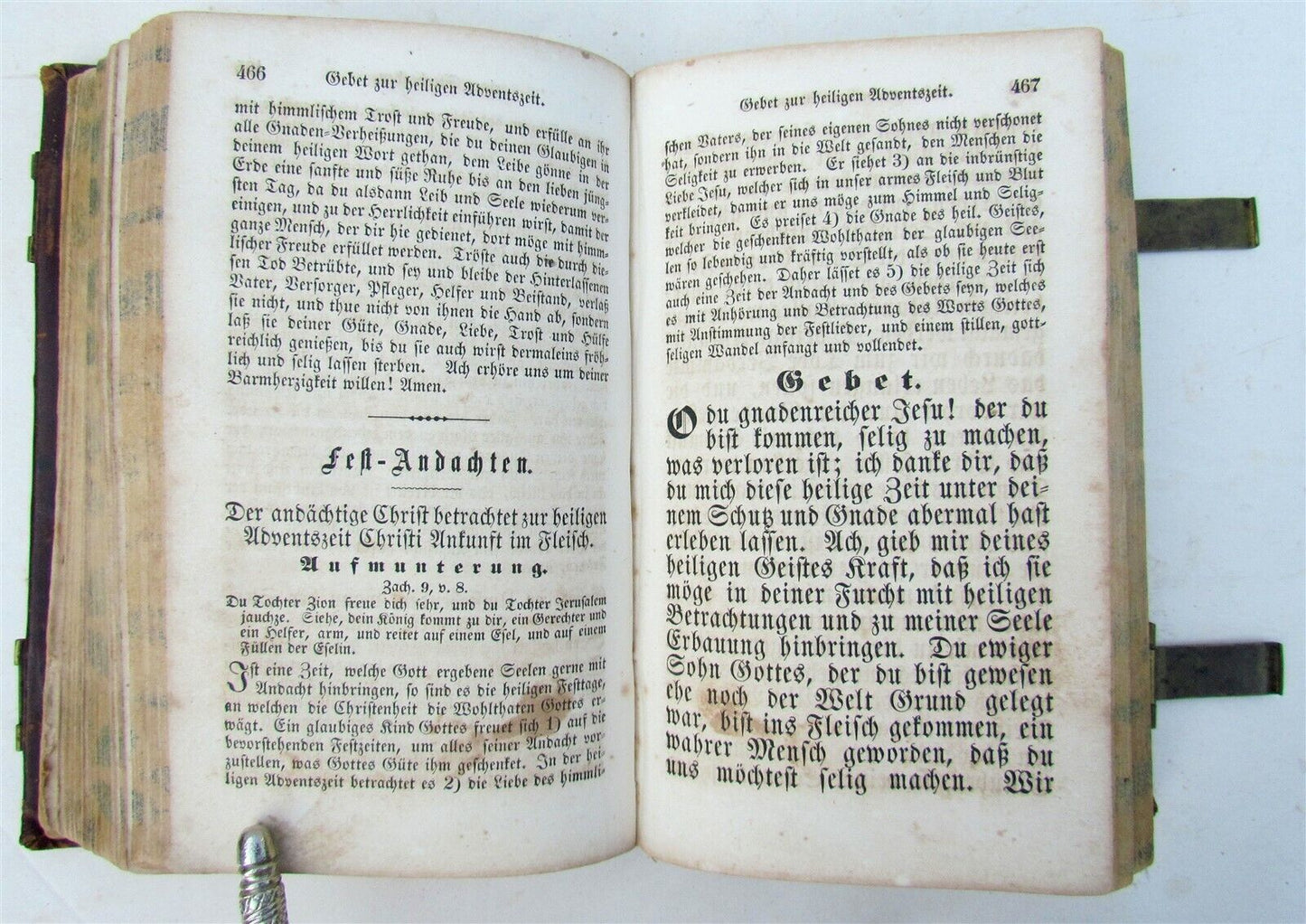 1856 GERMAN DAILY PRAYERS BOOK By Johann Stark antique AMERICANA Philadelphia