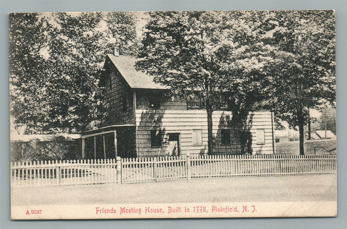 PLAINFIELD NJ FRIENDS MEETING HOUSE ANTIQUE POSTCARD