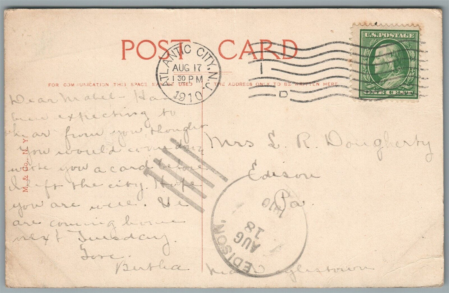 ATLANTIC CITY NJ SAND ARTIST ANTIQUE POSTCARD