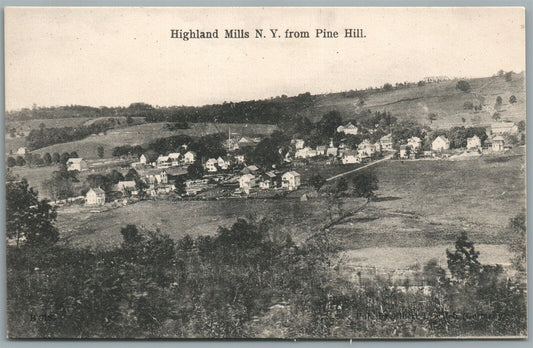 HIGHLAND MILLS NY FROM PINE HILL ANTIQUE POSTCARD