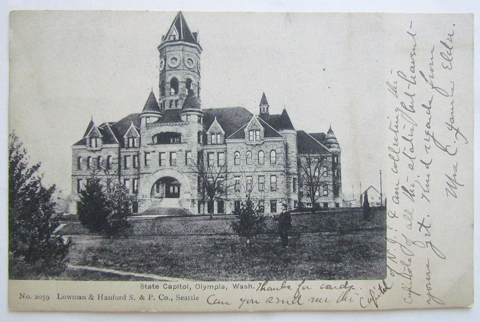 VINTAGE 1906 UNDIVIDED POSTCARD STATE CAPITOL OLYMPIA WASHINGTON