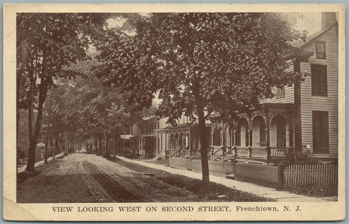 FRENCHTOWN NJ SECOND STREET ANTIQUE POSTCARD