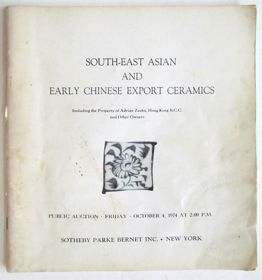 CHINESE & SOUTH-EAST ASIAN EXPORT CERAMICS SOTHEBY 1974 AUCTION CATALOG