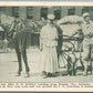 DISTANCE WALKERS D.H.WOOLF on HALF WAY AROUND US ANTIQUE POSTCARD KANSAS CITY MO