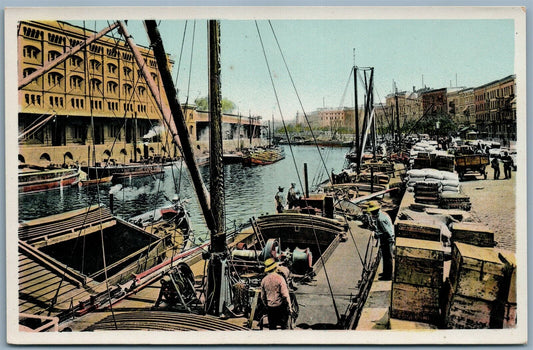 BERLIN GERMANY HARBOR SCENE VINTAGE REAL PHOTO POSTCARD RPPC