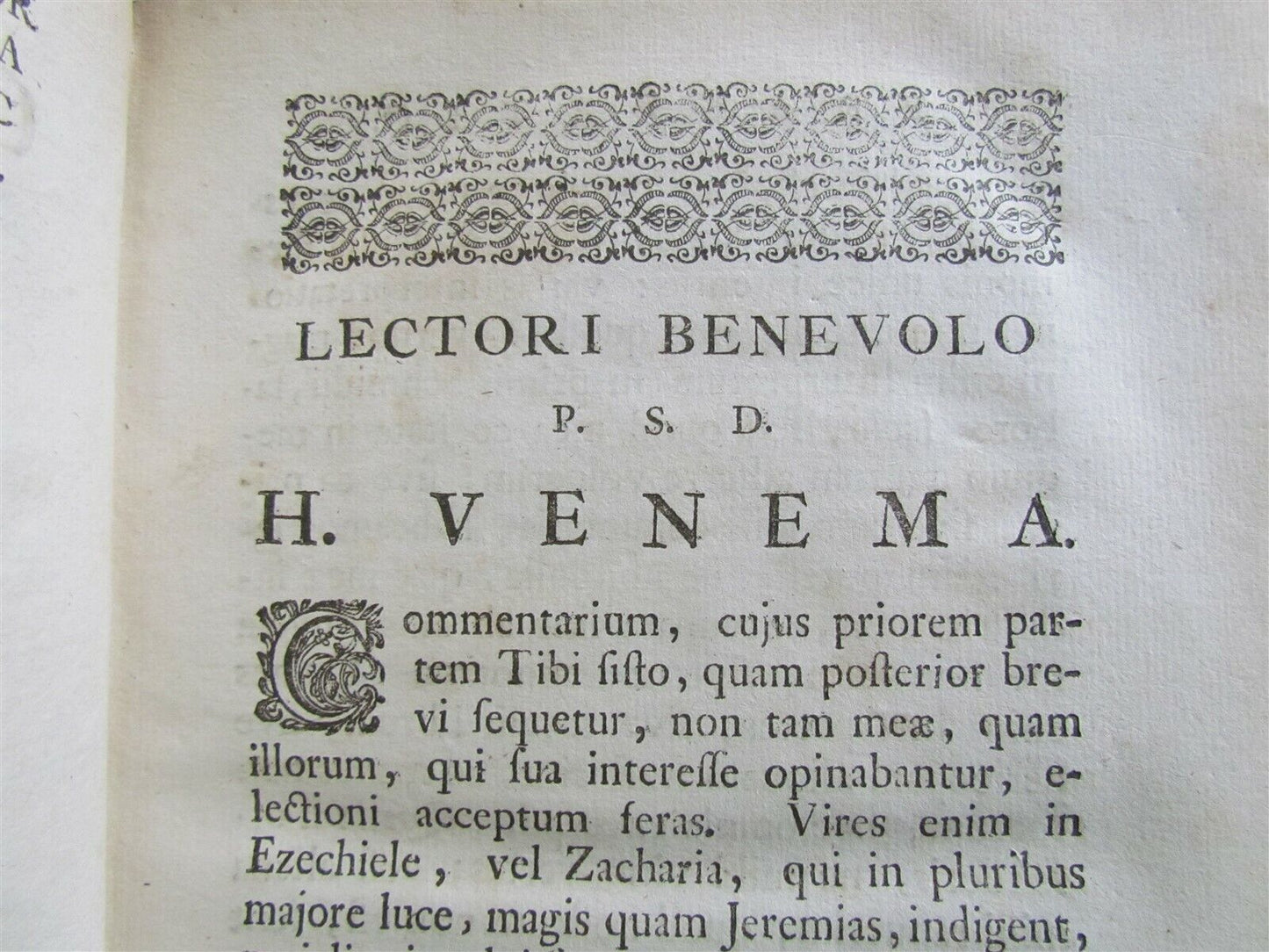 1765 Commentary on Prophet Jeremia by HERMAN VENEMA antique VELLUM BINDING V. I