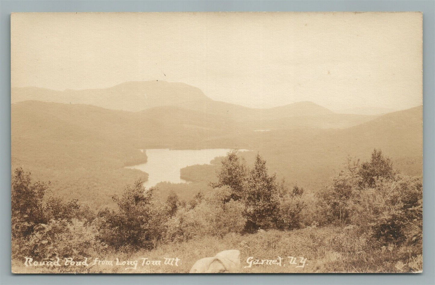 GARNET NY ROUNG POND ANTIQUE REAL PHOTO POSTCARD RPPC