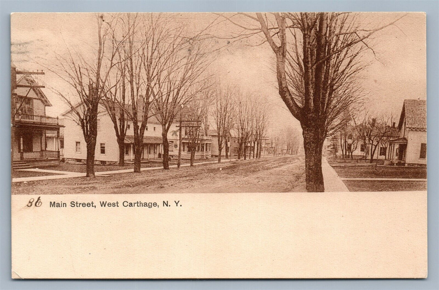 CARTHAGE NY MAIN STREET ANTIQUE POSTCARD