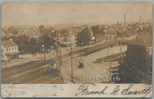 LANSDALE PA STREET SCENE ANTIQUE REAL PHOTO POSTCARD RPPC