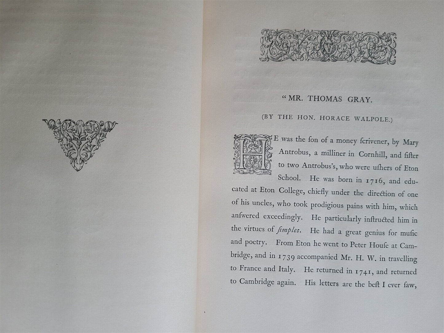 1879 POEMS & LETTERS by THOMAS GRAY antique Illustrated w/tipped-in photo plates