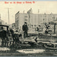 DELONG ILL. FISHING EXAGGERATED 1910 ANTIQUE POSTCARD w/ CORK CANCEL