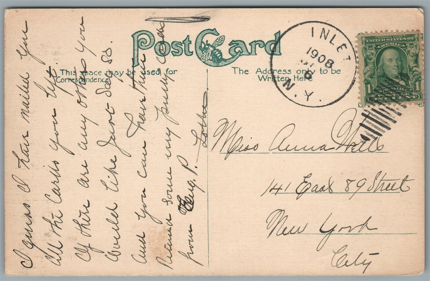 ADIRONDACKS MTS NY VIEW FROM ROCKY POINT INN ANTIQUE POSTCARD