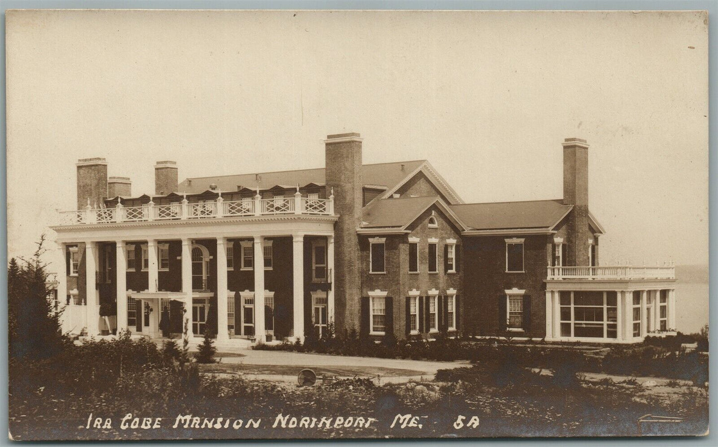 NORTHPORT ME IRA COBE MANSION ANTIQUE REAL PHOTO POSTCARD RPPC