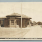 PEABODY KS RAILROAD DEPOT RAILWAY STATION ANTIQUE REAL PHOTO POSTCARD RPPC