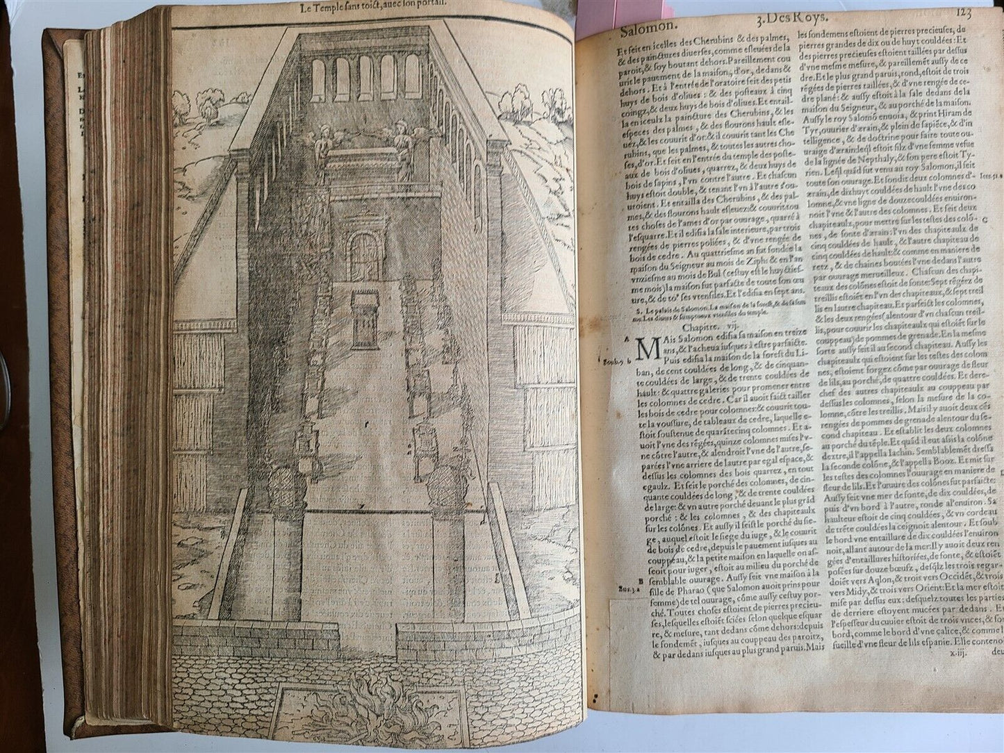 1550 BIBLE in FRENCH LOUVAIN ILLUSTRATED 16th CENTURY antique FOLIO rare