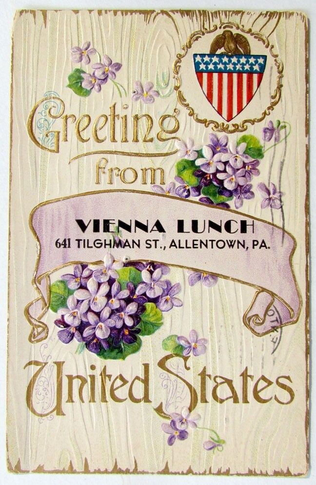 ANTIQUE POSTCARD VIENNA LUNCH TILGHMAN STREET ALLENTOWN PA UNITED STATES