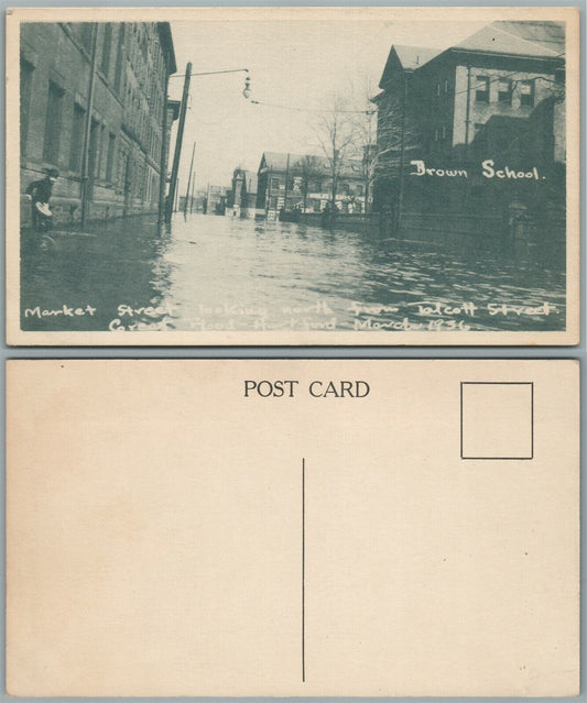 HARTFORD CT FLOOD MARCH 1936 MARKET STREET VINTAGE POSTCARD